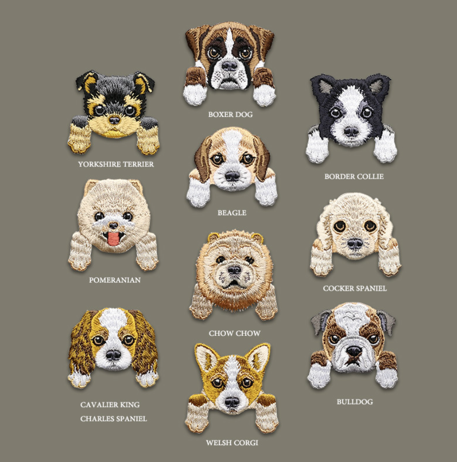 Dog Plush Iron On Patches Embroidered Sew On Applique Badge Sew On Pat